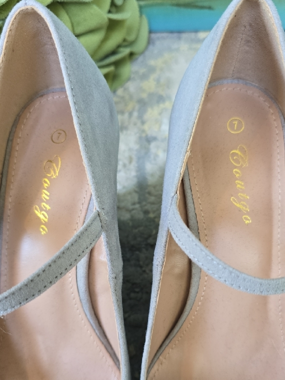 Coutgo Mary Jane Pumps Ankle Strap High Heel Round Toe Wedge Shoes Size 7 - Picture 3 of 11